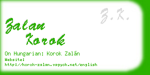 zalan korok business card